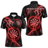 Maxcorners Thunder Patriotic Darts Polo Shirt For Men Custom Red Darts Jerseys, Darts Team TU0408