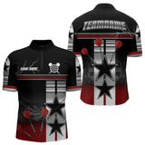 Maxcorners Patriotic Star & Darts Custom Men's Darts Shirt - Black & Red Jersey For Players LM1506