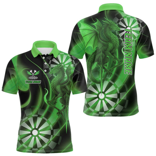 Maxcorners Men's Darts Polo Shirt Custom Dragon Dartboard Personalized Name Team With Darts Jersey LM1903