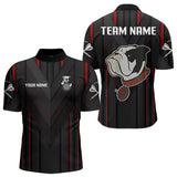 Maxcorners Personalized Bulldog With Darts Necklace Men's Darts Shirt - Custom Name For Player LM2206