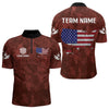 Maxcorners US Flag & Map Dartboard Men's Red Darts Shirt - Custom Name For Darts Jersey LM2206