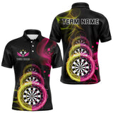 Maxcorners Darts Polo & 1/4-Zip Shirt For Men Custom Smoke Thunder Dartboards | Pink Yellow TU1108