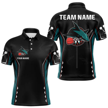 Maxcorners Azure Shark Holding Dart Arrow Darts Shirt For Men - Custom Dart Player Jersey MT2306