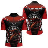 Maxcorners Maroon Cobra & Dartboard Men's Darts Polo Shirt - Custom Name For Darts Jersey LM1307