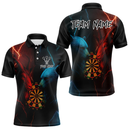 Maxcorners Goat & Bear Dartboard Men's Darts Polo Shirt - Custom Name For Darts Jersey LM1203