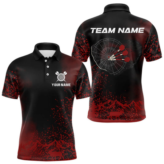 Maxcorners Red Arrows & Dartboard Men's Darts Polo Shirt - Custom Name For Darts Jersey LM1203