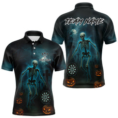 Maxcorners Personalized Halloween Darts Shirt For Men Custom Polo & 1/4-Zip Halloween Darts Jersey TU1208