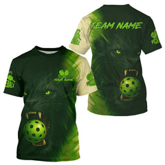 Maxcorners Custom Green Lion Grunge Pickleball Ball T-Shirt For Men Pickleball Tournament Outfits MT1309