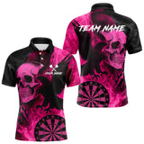 Maxcorners Darts Shirt For Men Personalized Flame Eagle Dartboard Dart Team Jerseys | Pink TU1908