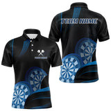 Maxcorners Three Blue-Dartboard 3D Tribal Darts Shirt For Men - Custom Name & Team Jersey LM3006