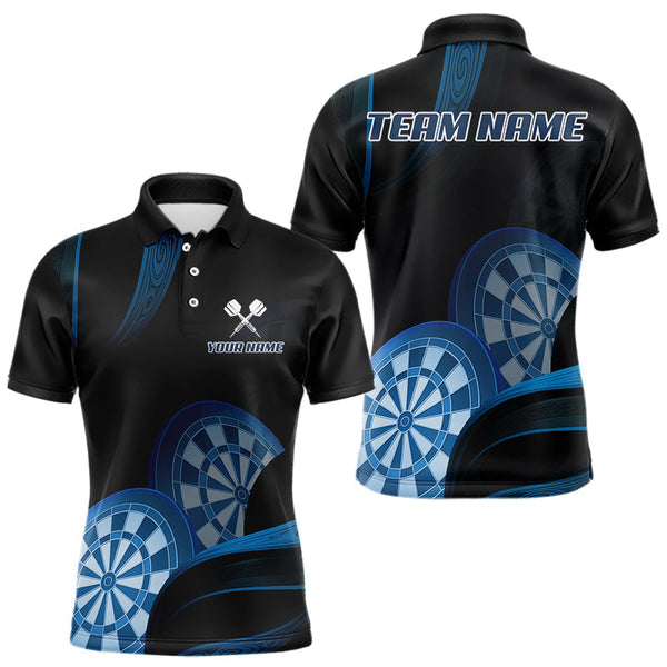 Maxcorners Three Blue-Dartboard 3D Tribal Darts Shirt For Men - Custom Name & Team Jersey LM3006
