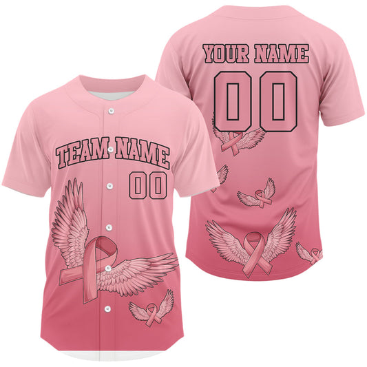 Maxcorners Custom Pink Ribbons Wings Pickleball T-Shirt Personalized Funny Pickleball Outfits For Men LM2608