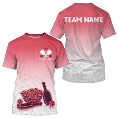 Maxcorners Custom Red Pickleball T-Shirt For Men Pickleball Jerseys With Name Personalized LM2608