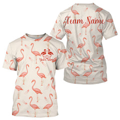 Maxcorners Custom Pink Flamingo Funny Pickleball T-Shirt For Men Outfits Couple Pickleball Jerseys LM0409