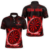 Maxcorners Lightning Smoke Red Dartboard Men's Darts Shirt - Custom Name For Darts Jersey LM1506