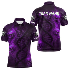 Maxcorners Dart's In My DNA Personalized Purple Dart Shirt For Men Skull Dartboard Dart Team Shirts LM1708