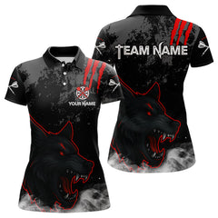 Maxcorners Black Darts Wolf Shirt Grunge Pattern For Men - Custom Team & Player Name LM1625