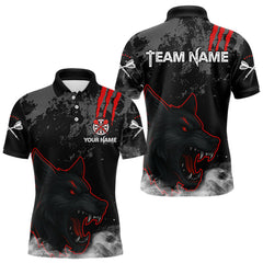 Maxcorners Black Darts Wolf Shirt Grunge Pattern For Men - Custom Team & Player Name LM1625