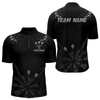 Maxcorners Personalized Dart Shirt For Men With Black Dartboard And Silver Darts Arrows  LM1805