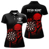 Maxcorners Men’s Darts Shirt With Navy Owl And Grunge Dartboard, Custom Name Option LM2404