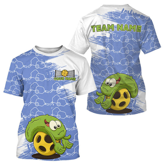 Maxcorners Pickle Plays Pickleball Custom Pickleball T-Shirt For Men, Pickleball Gift | Blue LM1708