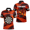 Maxcorners Orange Waving Lines Flame Dart Arrow Men's Darts Shirt - Custom Name & Team Jersey LM3006