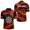 Maxcorners Orange Waving Lines Flame Dart Arrow Men's Darts Shirt - Custom Name & Team Jersey LM3006