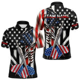 Maxcorners Custom USA Flag Dart Arrow Dart Men Polo Shirt Grunge Patriotic Dart Team Jerseys MT1110