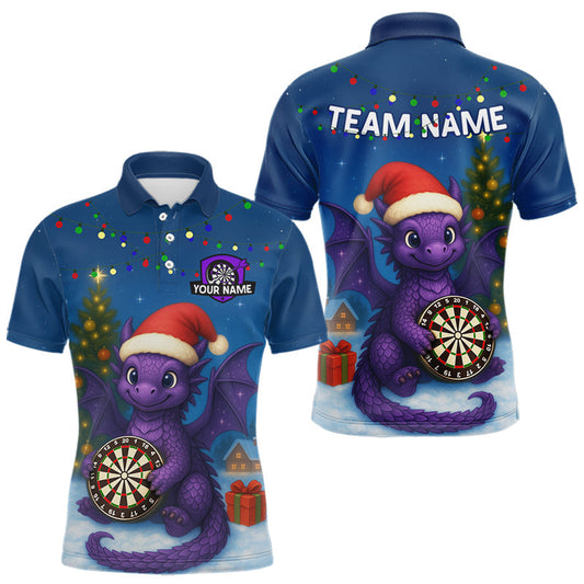 Maxcorners Custom Funny Dragon Dartboard Christmas Dart Polo Shirt For Men Xmas Gift Dart Jersey LM1903