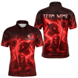 Maxcorners Custom Panther Lightning Red Grim Heaper Dart Polo Shirt For Men Outfit Dart Team Jerse LM1809