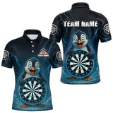 Maxcorners Custom Funny Penguin Icy Dartboard Dart Polo Shirt For Men Outfits Dart Jerseys LM0210