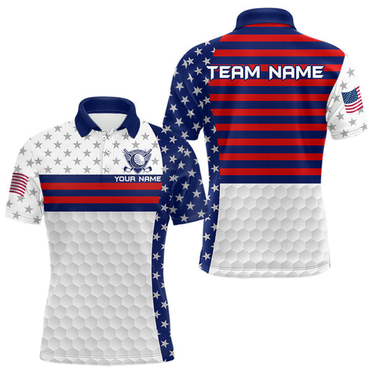 Maxcorners American Flag 250Th Anniversary Men Golf Polo Shirt Custom Golf Team Patriotic Golf Tops LM0106