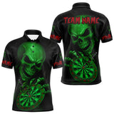 Maxcorners Custom Blood Cobra Green Dartboard Skeleton Dart Men Polo Jerseys Dart Team Shirt TU1410