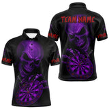 Maxcorners Custom Blood Cobra Purple Dartboard Skeleton Dart Men Polo Jerseys Dart Team Shirt TU1410