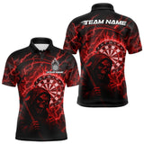 Maxcorners Custom Lightning Red Grim Heaper Men Dart Polo Shirt Flames Dart Tournament Jersey LM1809