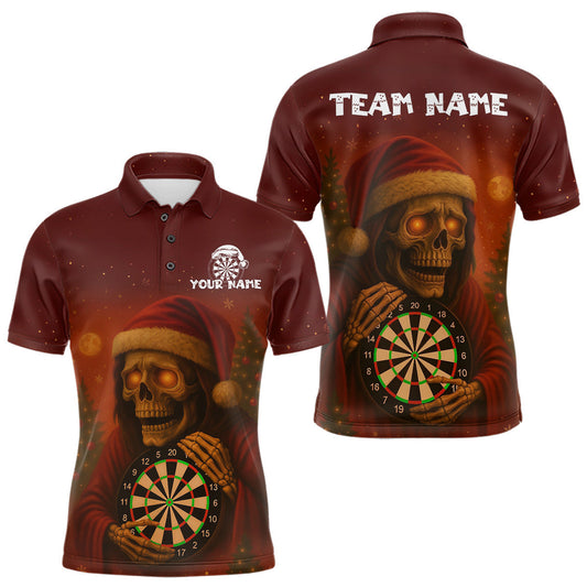 Maxcorners Custom Grim Heaper Dartboard Christmas Dart Polo Shirt For Men Xmas Dart Outfit Jersey