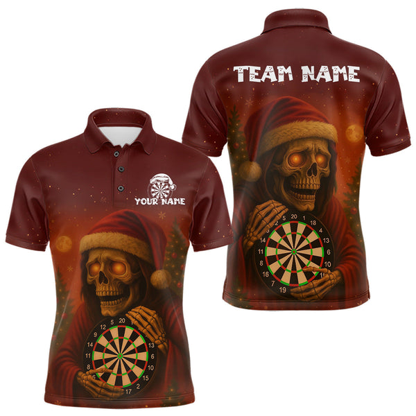 Maxcorners Custom Grim Heaper Dartboard Christmas Dart Polo Shirt For Men Xmas Dart Outfit Jersey TU1509