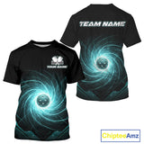 Maxcorners Custom Lightning Turquoise Swirl Pickleball Ball T-Shirt Men Outfits Pickleball Jerseys MT0811