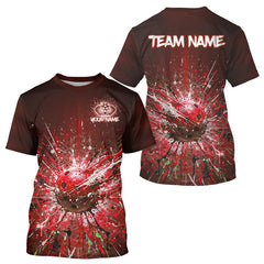 Maxcorners Custom Red Splatter Pickleball Ball T-Shirt Men Multi-Color Pickleball Team Jerseys MT0811
