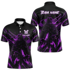 Maxcorners Custom Black-Purple Wolf Grunge Dart Jersey For Men Horror Grunge Dart Team Jerseys LM1109