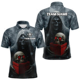 Maxcorners Custom Red Dripping Grim Heaper Creepy Christmas Dart Polo Shirt For Men Xmas Dart Jersey LM1809