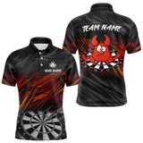 Maxcorners Custom Black Orange Funny Lobster Grunge Dart Men Polo Shirt Dart Team Jerseys LM0210