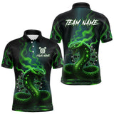 Maxcorners Custom Green Smokes Funny Cobra Dartboard Men Darts Polo Shirt, Outfits Dart Jerseys MT0111