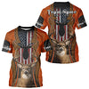 Maxcorners Personalized Orange US Flag Deer Hunting Shirts for Men - Custom Crew Hunting Outfit & Gifls LM2608