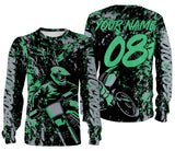 Motocross Rider Personalized Jersey Adult Long Sleeves, Dirt Bike Off-road Motorcycle Racewear