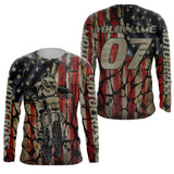 Personalized Patriotic MX Jersey UPF30+ Adult Motocross Racing American Biker Motorcycle US Jersey