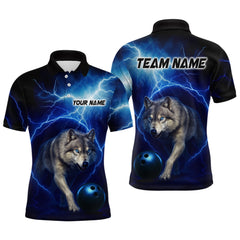 Maxcorners Custom Bowling Shirts for Men Thunder Bowling Jerseys Bowling Team League Polo & Quarter-Zip LM2608