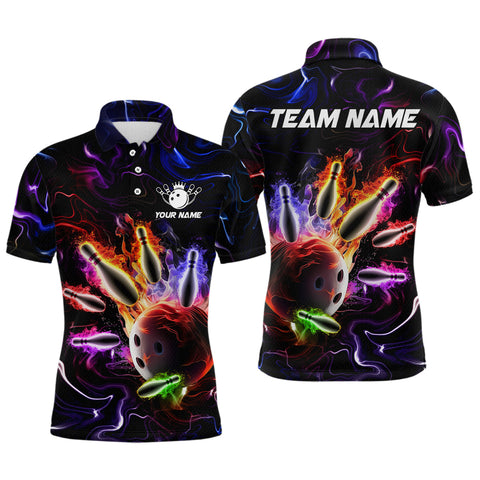 Maxcorners Custom Colorful Bowling Team Shirt for Men Bowling League Jersey Bowlers Gift TU2907