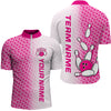 Maxcorners Pink  Bowling Jersey Customized Name 3D Shirt