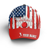 Macorners Personalized Bowling 3D Cap, Custom Bowling Hat for Men Women, Bowling Pin & Ball Cap with Name 